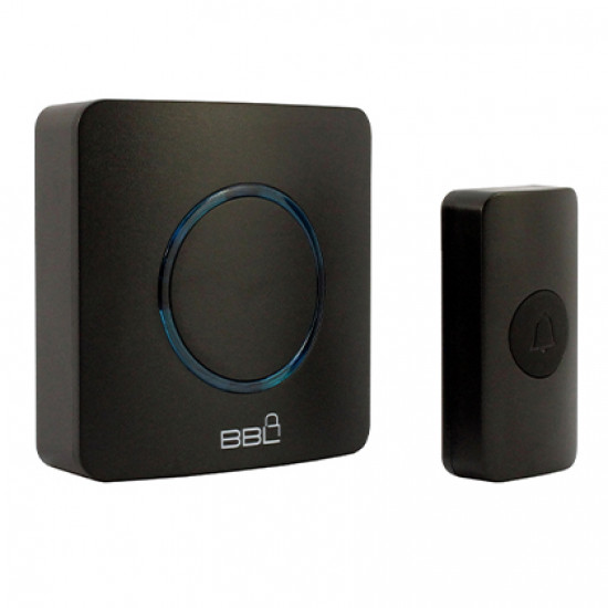 WIRELESS DOORBELL PLUG IN BLK