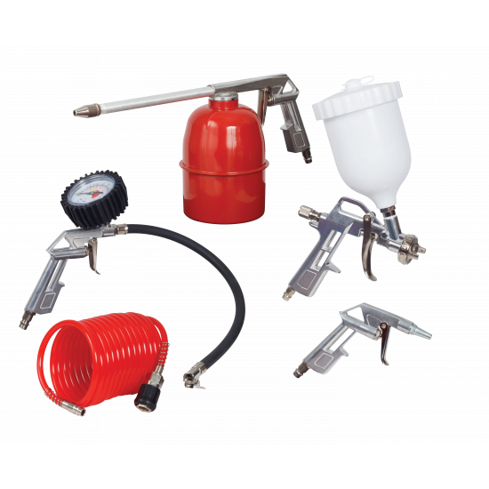 Spray Gun Kit 5 Pce Gravity Powered Gun