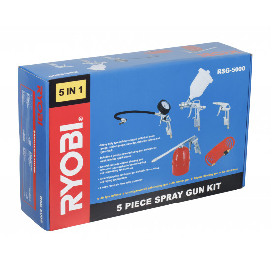Spray Gun Kit 5 Pce Gravity Powered Gun