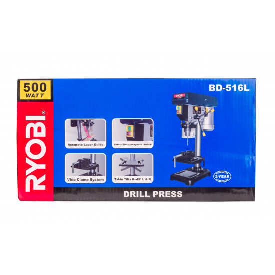 Drill Press 16Mm 5 Speed 500W With Laser Guide